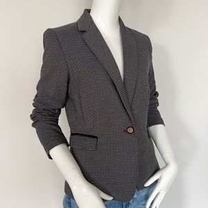 Massimo Fabbro | Checkered Line Blazer Jacket Preppy School Grey Brown XS